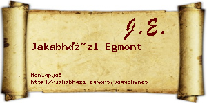 Jakabházi Egmont névjegykártya